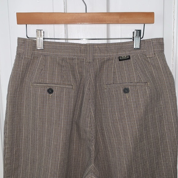 VINTAGE LEE CASUALS MICRO PLAID HIGH RISE TAPERED LEG PANTS - Picture 7 of 8